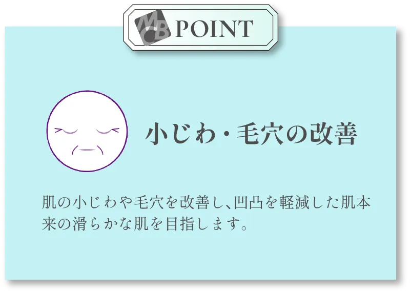 POINT:小じわ・毛穴の改善